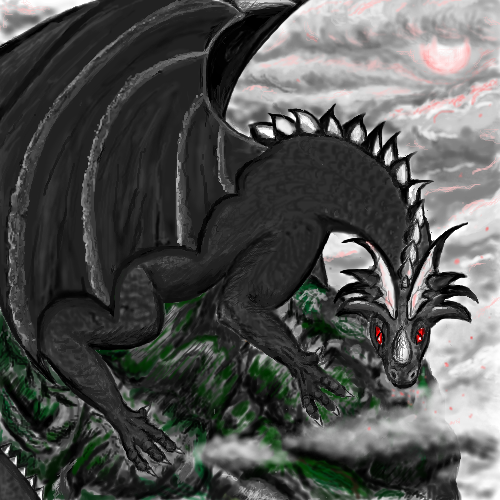 Dark Dragon in bloody shadow by RelenaXX - 13:05,  8 Feb 2007