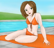 Orange swimming suit by DreamingGirl