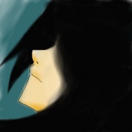 Side view of a black haired girl by 100grim