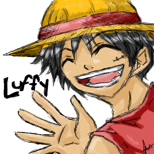 Luffy sketch colored -One Piece by cluelesscaptain - 19:23, 20 Aug 2008