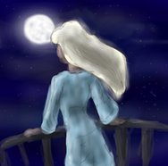 Lady at moon by Zovesta