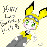 Happy Late Birthday Pichu90 by KulockDarkness