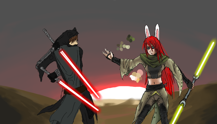 cat 'n bunny jedi knights by gantzer - 22:14, 15 Feb 2010