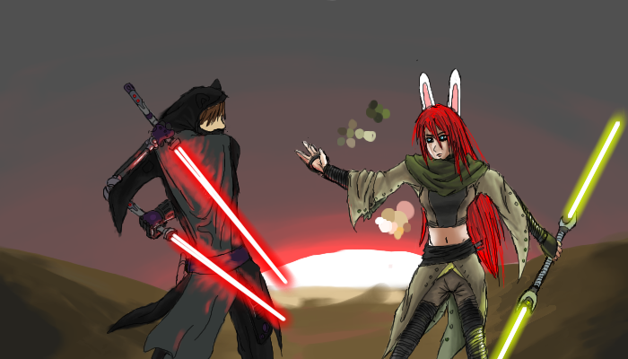 cat 'n bunny jedi knights by gantzer - 22:14, 15 Feb 2010