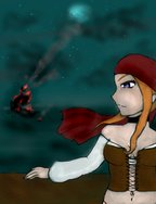 silent night on on the sea  OC Eufeme by truskawka17