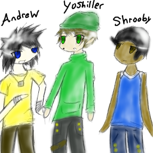 Andrew, Yoshiller, and Shrooby by KulockDarkness - 06:39, 21 Jul 2010