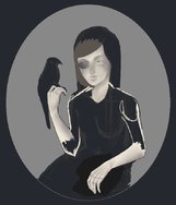 Portrait with a crow. by BaD666