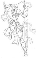 Queen's Blade Dancer (Line Art) by miks1984