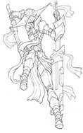 Queen's Blade Dancer (Line Art) by miks1984